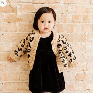The Burberry Hill cheetah Cardigan, latte/black